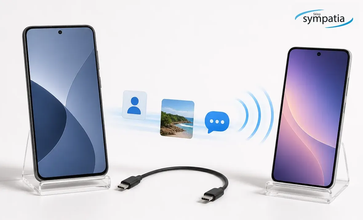 Transfer danych między dwoma telefonami z Androidem przez kabel lub połączenie bezprzewodowe